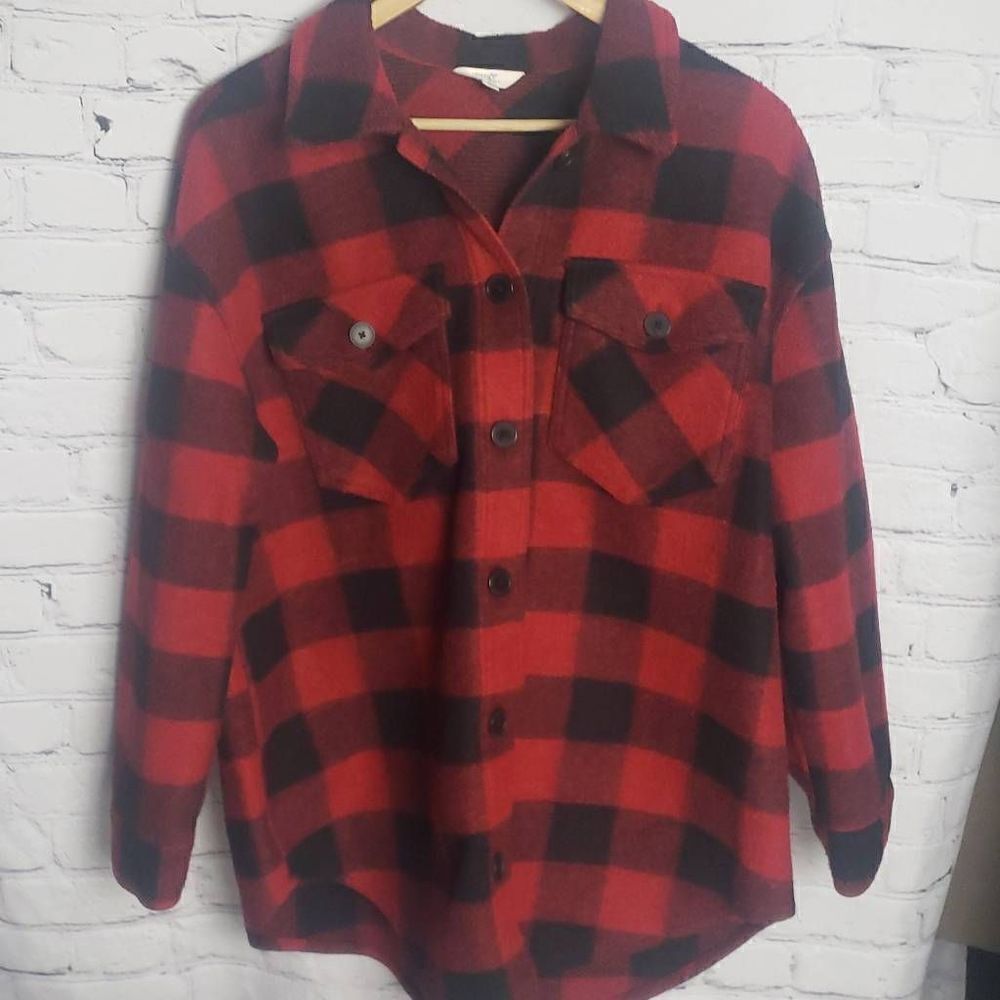 Terra‎ & Sky Red and Black Plaid Button Up Jacket - Picture 5 of 16